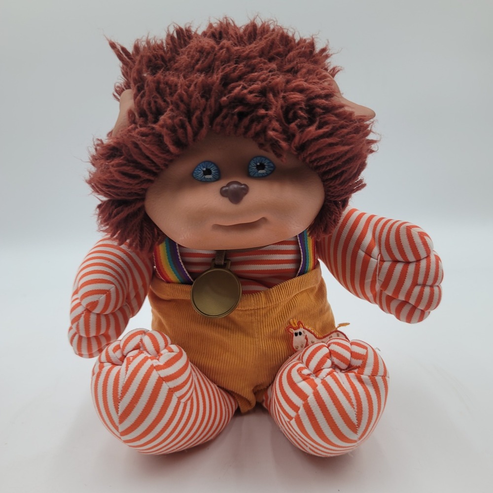 Vintage Cabbage Patch Kids Koosas Lion Plush Xavier Roberts Rainbow Striped 80s